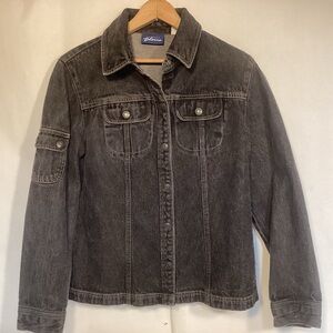 Black denim jean jacket men’s size small Express Blues
